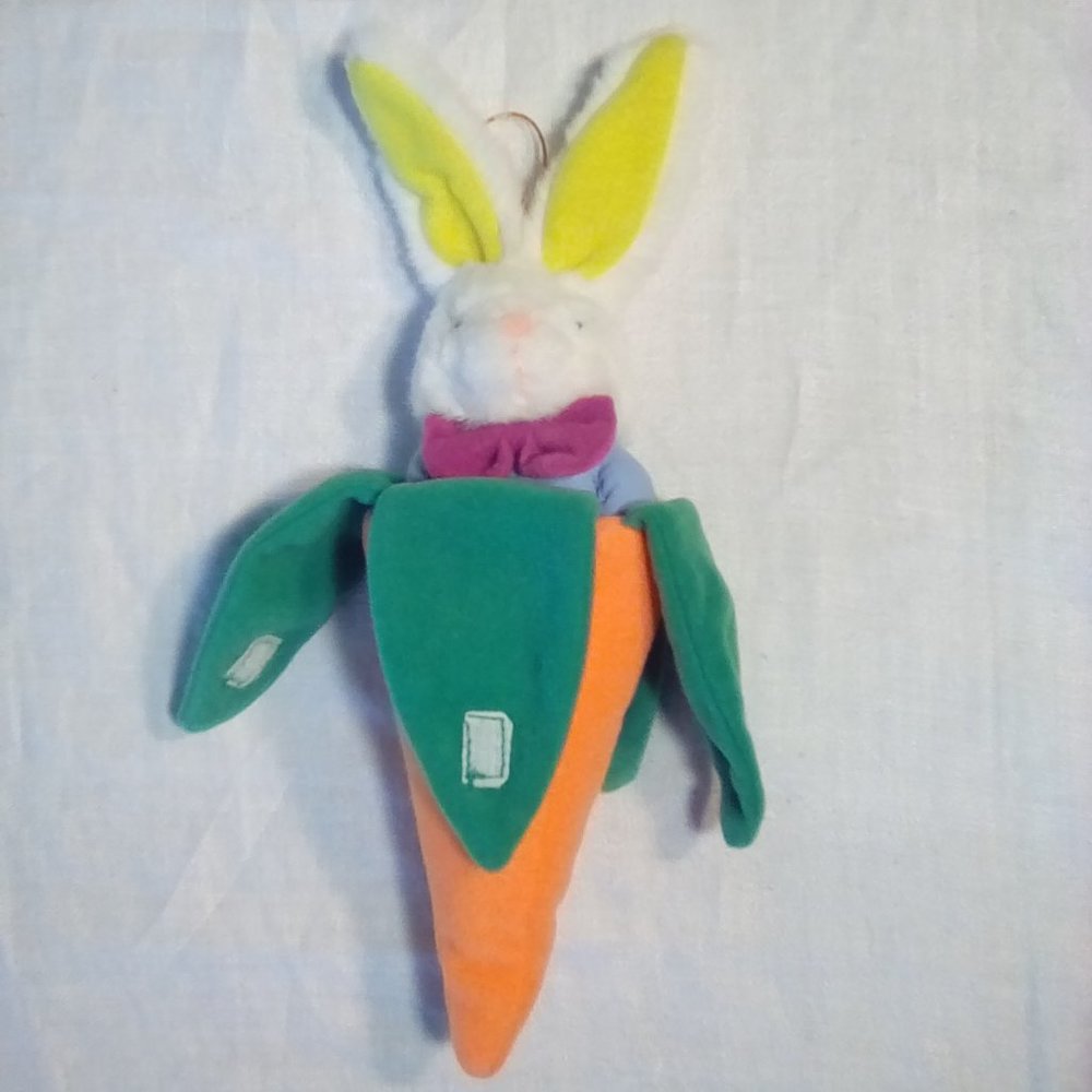 Free with purchase, plush Easter bunny rabbit carrot toy